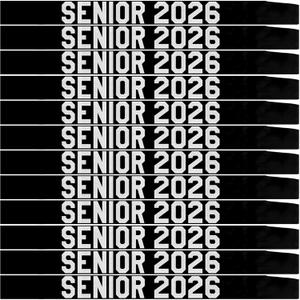 12PCS Senior Sash 2026 Glitter Letter Class of 2026 Graduation Sash Finally Graduated Cheerleader Party Decorations Black Silver