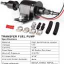 CarBole 12v Universal Electric Fuel Pump 5-9 PSI 30GPH Gasoline and Diesel Fuel Transfer Pump for Carburetor Engine E8012S E8016S EP12S FD0002 (Black)