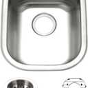 Houzer Club Stainless Steel Kitchen Bar & Prep Sink: 14 Inch Undermount Medium Sink with Strainer, Durable & Versatile, Essential for Home & Apartment: CS-1407-1