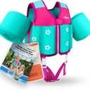 Kids Pool Floaties 1-2-3-5-7-9 Years Old, Toddler Swim Vest 20-30-50-70 Pounds, Comfortable Extended Wear Kids Float Jacket with Crotch Strap, Bright Design and Unpadded Sides for Comfort (PINK)