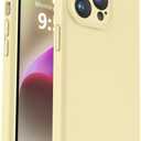 Vooii Compatible with iPhone 13 Pro Case, Liquid Silicone Upgrade [Camera Protection] [Soft Anti-Scratch Microfiber Lining] Shockproof Phone Case for iPhone 13 Pro 6.1 inch - Creamy Yellow