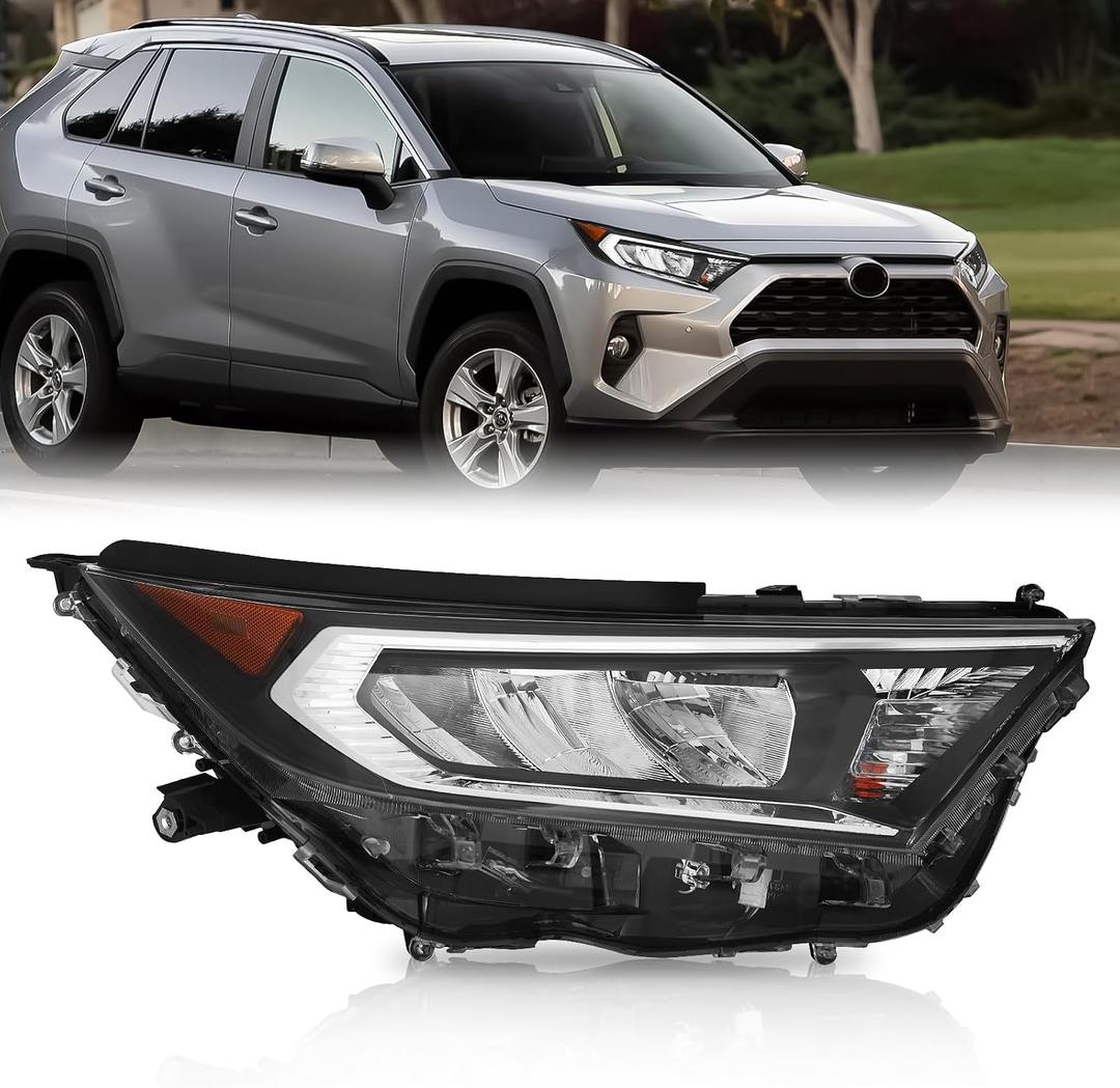 JFN Headlight Compatible with 2019 2020 2021 Toyota Rav4 LE/XLE HeadLamp LH 81150-0R150 RV20A01-2L (Passenger Side (Right))