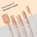 AYUSHKA ORGANIC Handcrafted Wooden Hair Comb – Dual Tooth Design for Detangling & Styling, Anti-Static, Travel-Friendly, for All Hair Types (Comb 5)