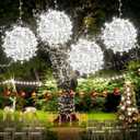 Christmas String Lights Outdoors,4 Pack 15.74" Sphere Lights,Ball Tree Garden Globe Lights for Home, Party, Christmas, Porch Patio,Wedding, Garden,Tree Decoration with Plug (Cool White)
