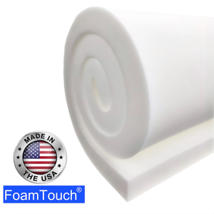 FoamTouch Upholstery Foam 15in" x 30in" x 48in" High Density Cushion, white
