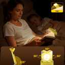 Glocusent 12 LED Rechargeable Book Light, Clip-on Reading Light with 5 Colors & 5 Brightness Levels, Up to 100Hrs Runtime, Eye-Caring Reading Lights for Books in Bed, Perfect for Book Lovers, Kids