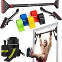Pull Up Bar for doorway With Resistance Bands, No Screw Installation, Chin Up Bar for Upper Body Workout & Exercise, 29.9"-37.5" Adjustable Width Locking Mechanism, Max weight Hold 880 lbs