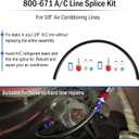 800-671 A/C Line Splice Kit for 3/8 Line With No.6 Hose, A/C Air Conditioning Repair Splice Connector, Universal Fit For 3/8'' Hose to Hard Lines Repair