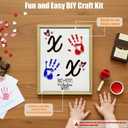 NATUHODE Valentines Day Handprint Art Craft for Kids, Valentine's Day Nursery Baby Handprint Art Activit with Wooden Frame, Gift from Your Child for Mom, Dad or Grandparents (XOXO 2)