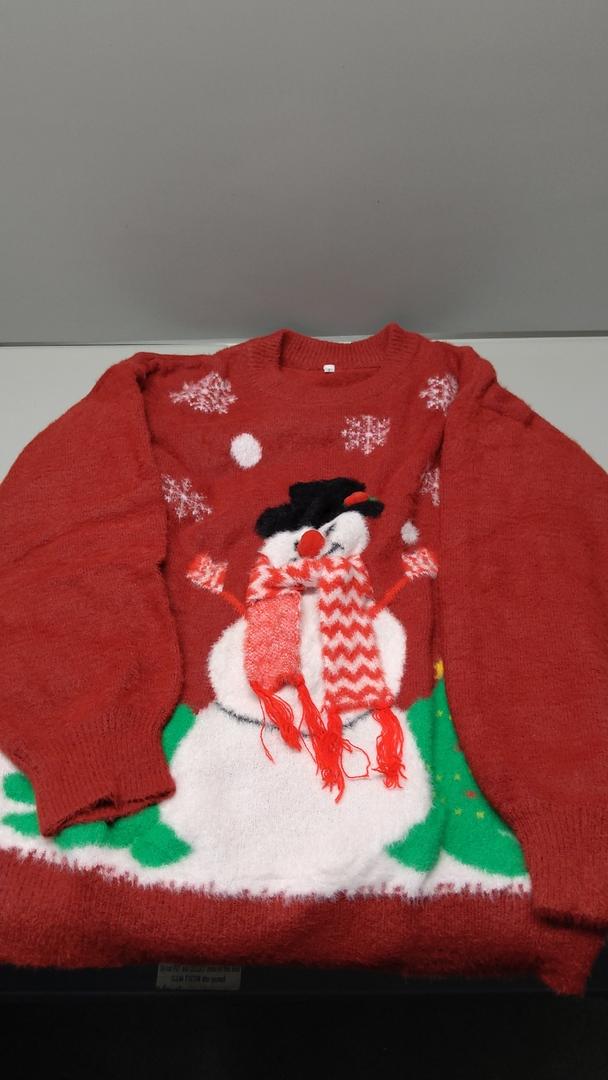 Christmas Sweaters for Women Funny Santa Christmas Tree Graphic Pullover Ugly Xmas Snowman Sweaters, Size S