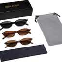 Retro Oval Cat Eye Sunglasses for Women Y2k Trendy Narrow Sunnies Designer Sun Glasses AR82253