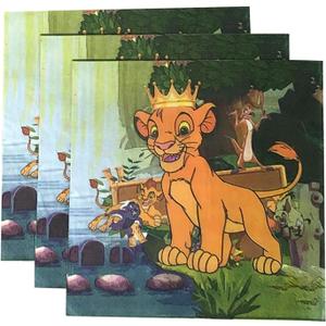 40PCS Lion King Beverage Napkins- Add a Roaring Touch to Your Celebrations with Our Vibrant,Themed Napkins 6.5"