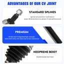 Front Left&Right CV Axle Shaft Set Fit for Nissan Pathfinder 2013-2015, for Infiniti QX60 2014 2015, for JX35 2013, V6 3.5L Engine, (For FWD Only), Replace for 66-6439 66-6446, 2 pcs CV Joint Shaft