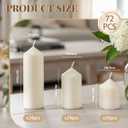 HTTBEIZI 72 Pcs Ivory Pillar Candles Bulk Set | Unscented Dripless Smokeless Wax Candles | 3 Assorted Sizes: 2x3, 2x4, 2x6 for Wedding Centerpiece, Hurricane Vases, and Home Decor