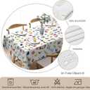 Oil-Resistant Tablecloth - Waterproof Washable Floral Design, 86x60 Inch Rectangular Table Cover for Kitchen Dining, Outdoor Picnic, Party, Home Decor