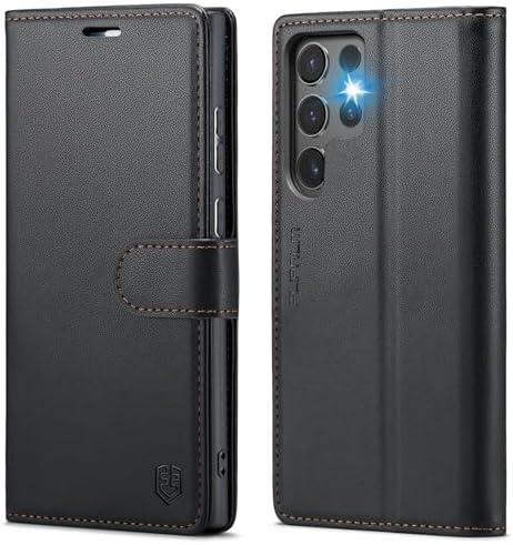 FLIPALM Wallet Case for Samsung Galaxy S25 Ultra, RFID Blocking Credit Card Holder, PU Leather Folio Flip Kickstand Protective Shockproof Cover for Galaxy S25 Ultra (Black)