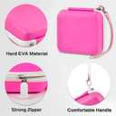 Kid Toy Camera Case for VTech Kidizoom Creator Cam Video Camera, Hard Travel Carrying Storage with Accessories Pocket - Pink