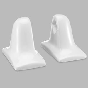 2 Pcs White Porcelain Towel Bar Rod Rack Post Holder Bracket Tile Set Mid Century Modern Retro Ceramic Bathroom Towel Holder Porcelain Bathroom Accessories
