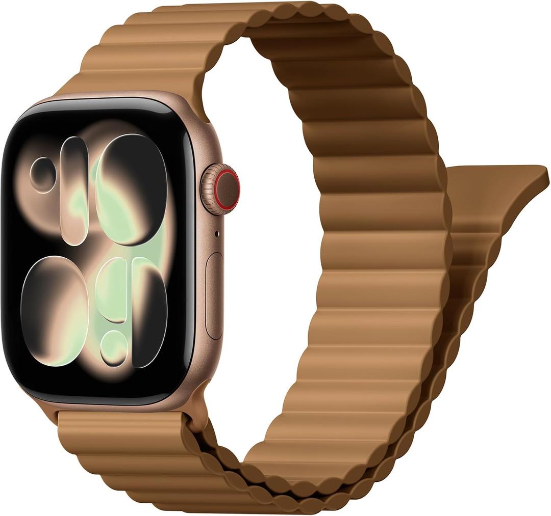 Magnetic Sport Bands for Apple Watch Band 44mm 45mm 46mm 49mm 42mm( Series 3 2 1) iWatch bands for Women Men,Silicone Loop Strap Wristband for Apple Watch Series 11 10 9 8 7 6 5 4 3 SE 3/2nd Ultra/3/2 49mm