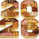 2026 Charcuterie Number Fillable Boxes 10" Graduation Cardboard Number Charcuterie Board Box Fillable Tray Numbers for Chocolate Candy Snack Grad Party Supplies (Gold)