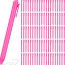 Geyoga 100 Pcs Pink Pens Bulk Hot Pink Pens Black Ink Retractable Ballpoint Gel Ink Fine Point 0. 5mm Comfortable Smooth Writing Cute Stylish for Office School