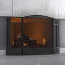 Fire Beauty Fireplace Screen 3 Panel Wrought Iron 48"(L) x 29"(H) Spark Guard Cover(Sanded Black)