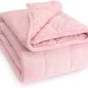 Wemore Sherpa Fleece Weighted Blanket for Adult, 15 lbs Dual Sided Cozy Fluffy Heavy Blanket, Ultra Fuzzy Throw Blanket with Soft Plush Flannel Top, 60 x 80 inches