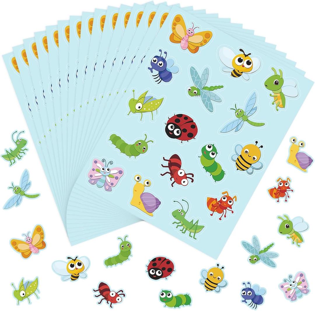 2 x 15 Pcs Cute Spring Insect Stickers, Waterproof and Reusable Butterfly, Bee, Snail Bug Stickers for Kids, School Family Reward Birthday Party Favors Notebook Laptop Invitations Envelope Decor