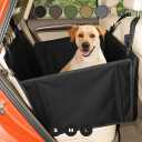 Wuglo Extra Stable Dog Car Seat - Reinforced Dog Seat for Medium-Sized Dogs, Waterproof, 4-Strap - Black, L Size
