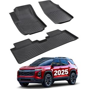 3 Pcs for Chevy Equinox Floor Mats Fuel Version (Not for EV) 2025, for GMC Terrain All Weather Cargo Liners Car Rubber Carpet for Chevrolet Equinox 2025 Interior Accessories