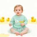 Toddler Girl/Boy Sweater Cute Ducks Hand Embroidered Sweater Fall Winter Outfit 1-5Y (Pink)