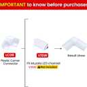 Muzata 8Pack White Corner Connector Kit for LED Channel L Shape 90 Degree Connectors fit Muzata V1SW V Shape Strip Light Aluminum Channel LC08