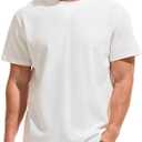 VEIISAR Men's Mini Waffle Knit Crew Neck T-Shirt - 190gsm Ultra-Fine Textured Cotton Tee - 1mm Micro Grid Breathable Top