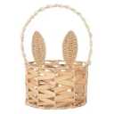 Basket with Handle Kids Cute Bunny Easter Basket Bunny Harvest Flowers Toys Mini Picnic Knitted Birthday Organiser