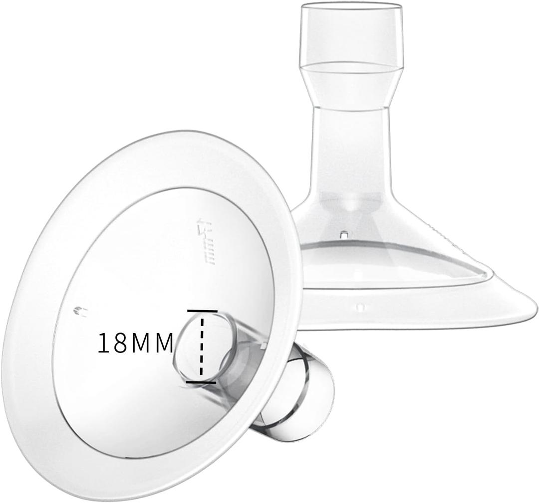 18mm Oval Flanges Breast Pump Parts Compatible with Medela Breast Pumps PersonalFit, Maxflow, Freestyle Flex Swing Maxi Connector
