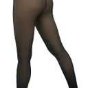 Fleece Lined Tights Footless Women Sheer Warm Pantyhose Leggings Toeless Fake Translucent Thermal Thick Winter No Feet Tights, M