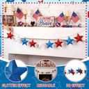 Mindsoft 8.2 ft 4th of July Garland Red White Blue Star Glitter 250th Anniversary Patriotic Garland USA Retro Banner for Fireplace Mantel American Independence Memorial Day Party Decor