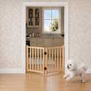 YOCAN Non-Painted Wood Freestanding Pet Gate for Dogs-2 Panel H:23”