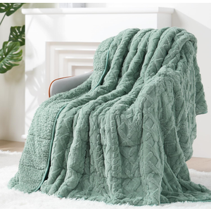 Super Fuzzy Soft Sherpa Fleece Weighted Blanket, 15 lbs Dual Sided Fluffy Heavy Weighted Blankets for Adults - No Bunching with Double Layers of Soft Inner Lining (60"x 80", 15 Pounds, Sage Green)