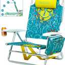 Old Bahama Bay Backpack Beach Chair, Aluminum Lightweight Reclining 5-Position Lounge Chair for Adults Heavy Duty Support 400 LBS Portable Folding with Cooler Bag Camping Chair for Sand Outdoor,  Sun, 1
