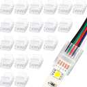 Flutesan 20 Pcs 5 Pin 12 mm LED Strip Connector RGB Lights Waterproof Adapter 22 Awg Wires Connector for Strip Light Unwired Gapless Track 5v 12v 24v