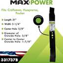 MaxPower 331737B Mulching Blade for Many 21 in. Cut Craftsman, Husqvarna, Poulan Mowers, Replaces OEM no. 165833, 175052, 406712, 532175064, 594893001, 175064
