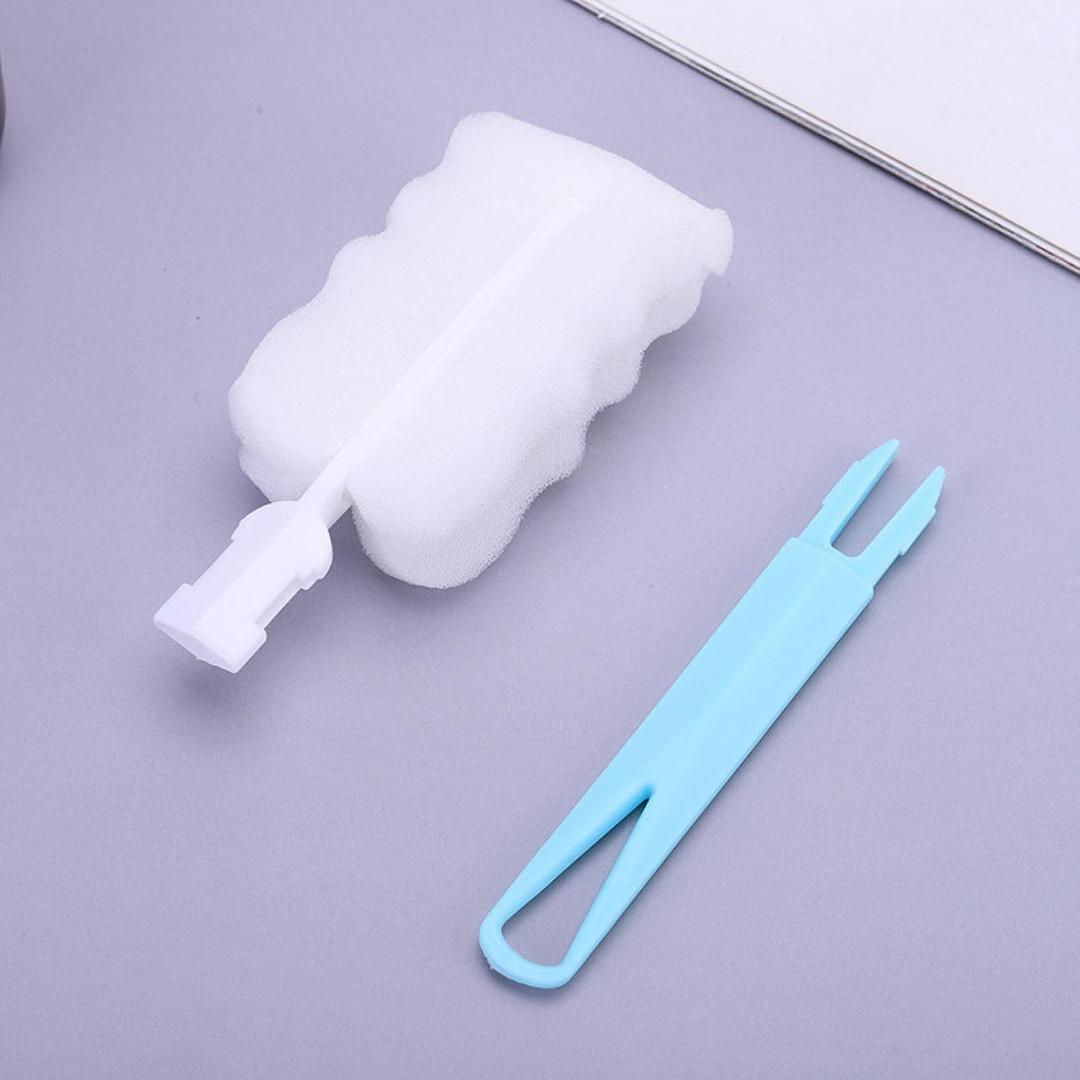 Household Sponge Cup Brush, LongGeBAYAJIAZitHandled Thermos Cup Brush, MultiGeBAYAJIAZitFunction Detachable Cup Brush, Baby Bottle Cleaning Brush Blue