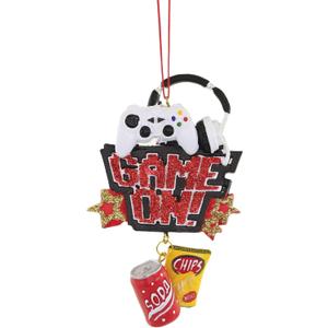 Game On!' With Soda and Chips Dangle Ornament,Resin