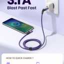 AINOPE USB C Charger Cable, 3.1A Type C Charger Cable Fast Charging, [2 Pack, 2M] Right Angle USB c Fast Charger Cable Compatible with Samsung Charger Type c, Huawei, Google Pixel, Sony Xperia, LG (6.6FT+6.6FT, Purple)