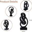 Modern Abstract Knot Sculpture, Artistic Mobius Inspired Resin Decor, Elegant Home and Office Decor, Perfect for Shelves, Desktops, and Mantles, Ideal Gift for Birthdays, Housewarmings (Black)