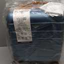 Flight Knight Carry On Suitcase 18x14x8" Hardside Built In TSA Lock & USB Port Lightweight Luggage Silent Double Spinner Wheels Maximum Underseat Carry-On Bag For American & United Approved Airlines (Blue/Tan)