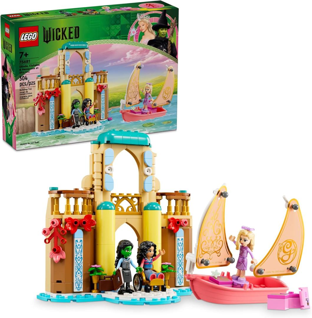 LEGO Wicked Glinda, Elphaba & Nessarose at Shiz University Building Toys - Gifts for Easter - Wicked Toys for Kids, Girls & Boys, Age 7+ - 75681