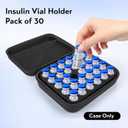 SMYV Insulin Vial Holder Storage Case for Fridge, Peptide Case Fits Standard 10ml U-100 Vials, 30 Slots