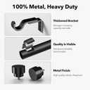 IFELS 2 Pack Heavy Duty Curtain Rods for Windows 66 to 120 Inch, 1 Inch Black Adjustable Curtain Rod Set with Easy Installation and Modern Design (A1,Black,30-120",2Pack)